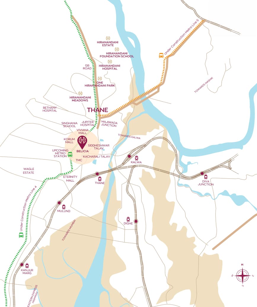 Hiranandani Belicia Map, Thane