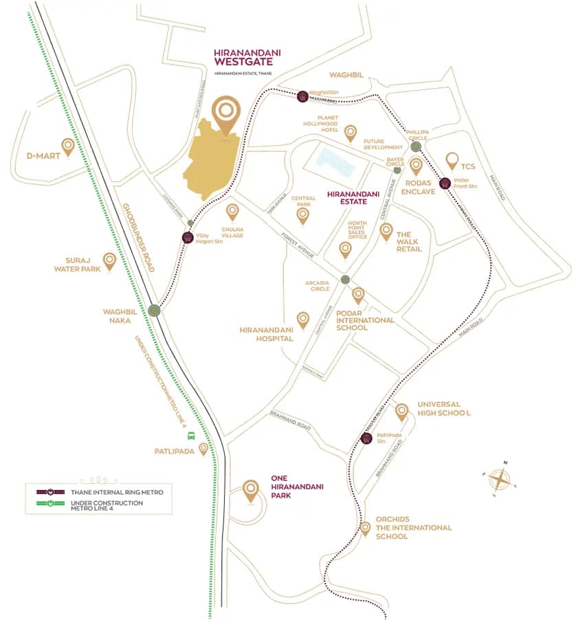 Hiranandani Westgate Map