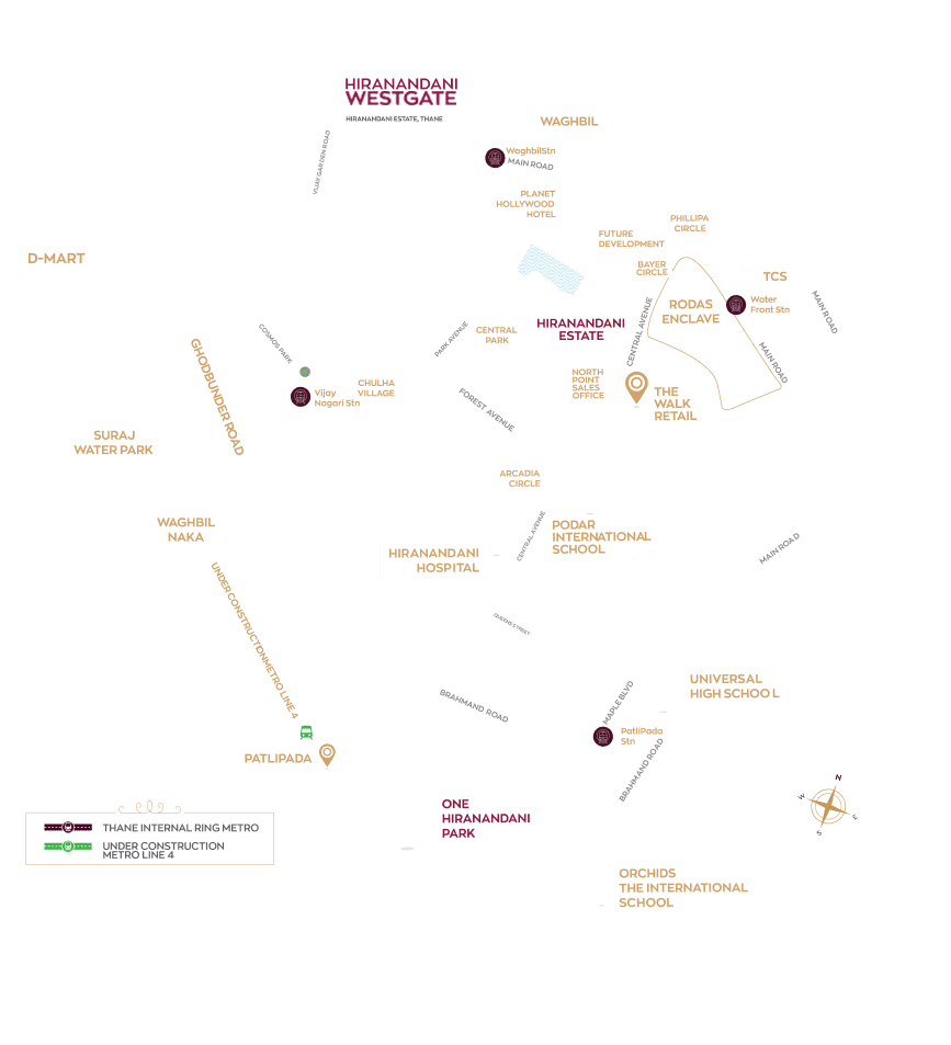 Hiranandani Westgate Map