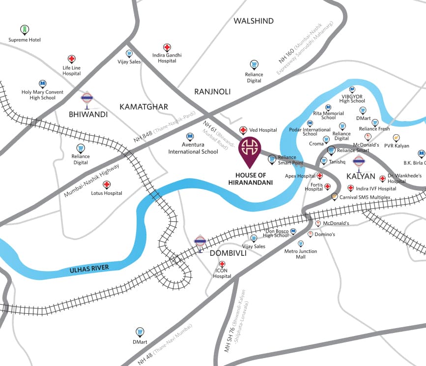 Hiranandani Woodspring Map